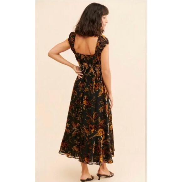 Anthropologie Hutch Floral Burnout Midi Dress Medium - Picture 2 of 5